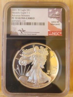 2021 W SILVER EAGLE TYPE 1 T1 NGC PF70 ADVANCE RELEASES MERCANTI