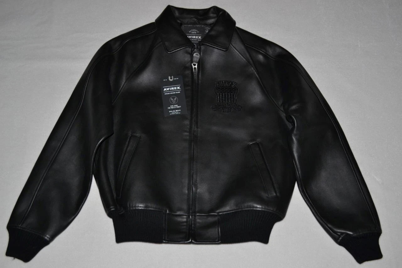 Authentic Avirex icon leather A1 jacket all black limited stock