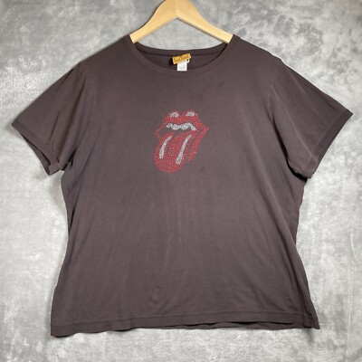 Rockware The Rolling Stone T-Shirt Women's XL Brown VTG 1990's Red