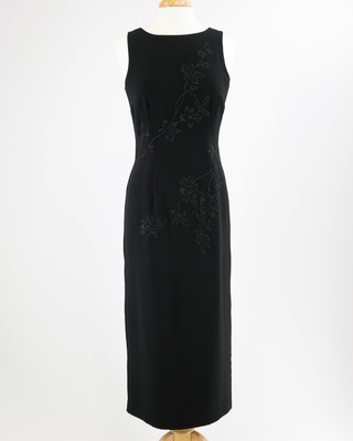 Dressbarn Black Floral Beads Sheath Evening Formal Dress Size 8 Ebay