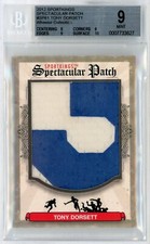 2012 SPORTKINGS SPECTACULAR PATCH 1/1 #SP61 TONY DORSETT WORN-PATCH BGS MINT 9