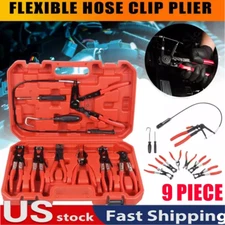 Flexible Automotive Hose Clamp Clip Plier Tools Sets Swivel Jaw Flat Angled Band