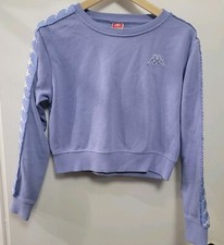 Kappa Cropped Sweatshirt Jumper Purple Size Medium Longsleeve