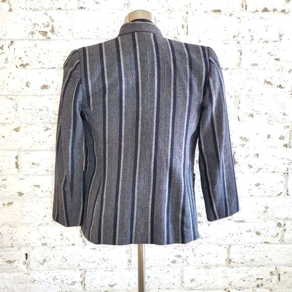 VTG FleetStreet 100% Wool Striped Blazer & Skirt Set Norm Core Business SZ 10 - Image 4 of 4