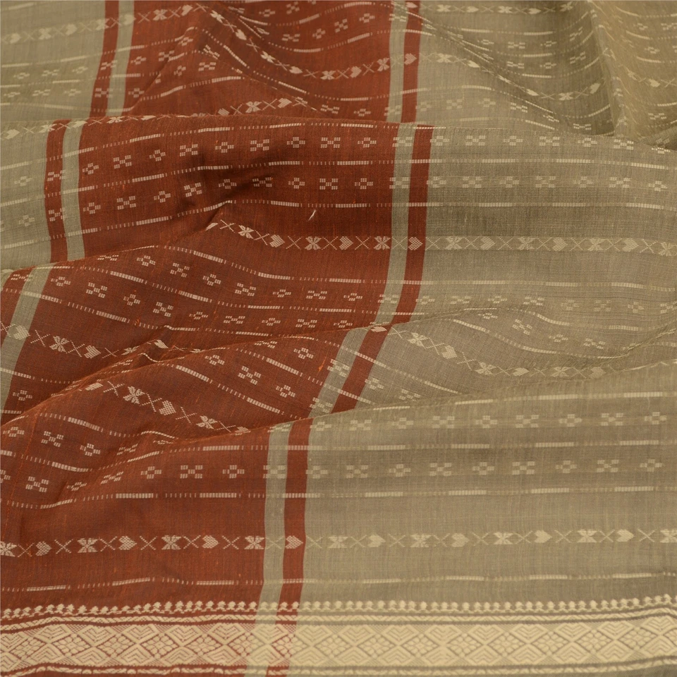 Bufandas envolventes tejidas gris algodón estola larga Dupatta vintage Sanskriti Foto 4 de 4