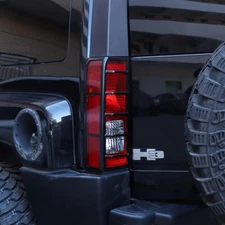 PAIR Steel TAIL LIGHT LAMP COVER TRIM GUARD Accessories For Hummer H3 2006 - 10