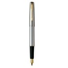 Parker Frontier Fountain Pen Med Pt Stainless Steel & Gold New In Box Made In Uk — photo 2