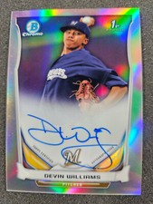 🌟 2014 Bowman Chrome Devin Williams 1st RC SILVER Refractor #/500 AUTO YANKEES