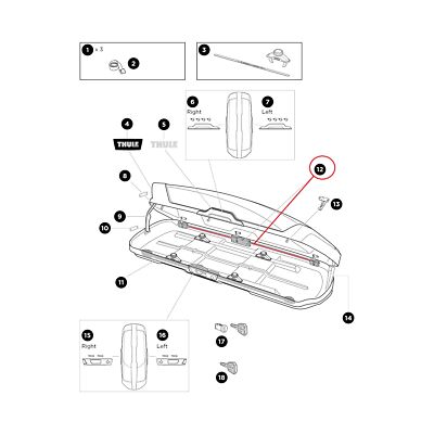 Thule Locking Strip Locking Strip for Roof Box Motion XT XXL Alpine Force Li...