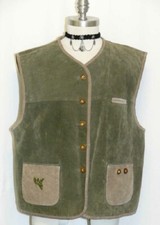 Leather Jacket Vest Jacket Women German Sport Hunting Western Coat B46" 16 L