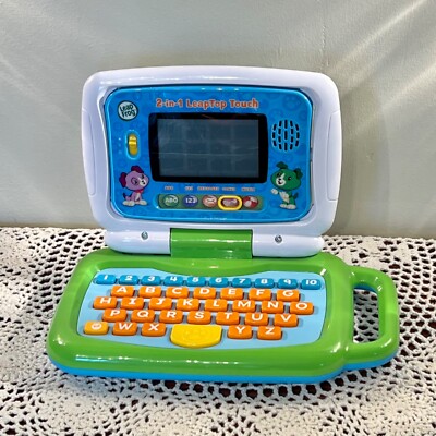 Leap Frog LeapTop Touch Green Laptop Tablet 2-in-1 Preschool Learning Toy 