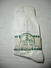 Baby Socks, White W/Cross, Sock Size 3-4.5 (NB), By Two Feet Ahead, Brand New