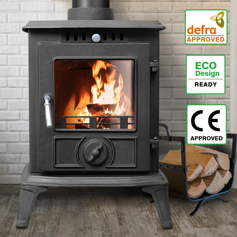 5KW Cast Iron Fireplace Multifuel Stove Log Burner Eco Design Defra  Approved | eBay