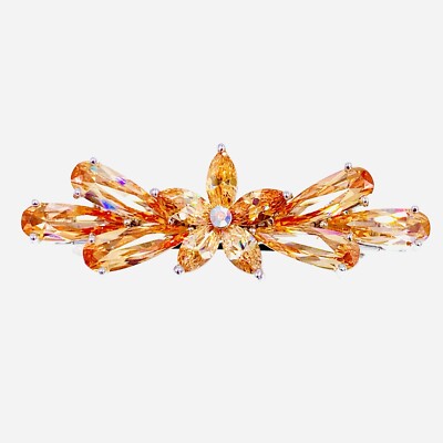 FLOWER BARRETTE Hair Clip Hairpin made with Swarovski  display picture 3