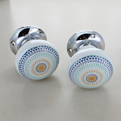 Pink ceramic door knobs mortice door knobs set porcelain handle