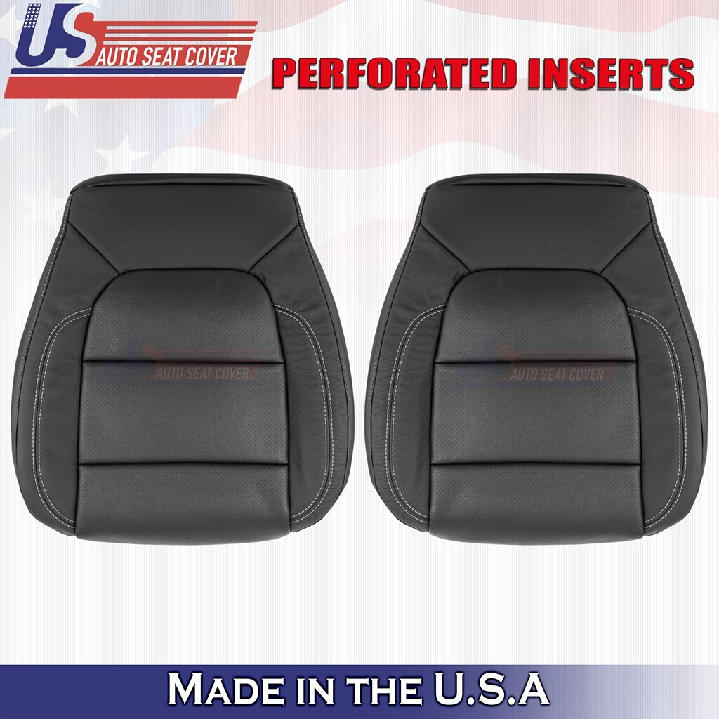 2019 to 2023 For Chevy Silverado Front Set Bottoms Perf Leather Cover Black