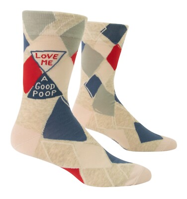 Blue Q Love Me A Good Poop Herrensocken UK 6-11 Geschenk Neuheit tolles Geschenk