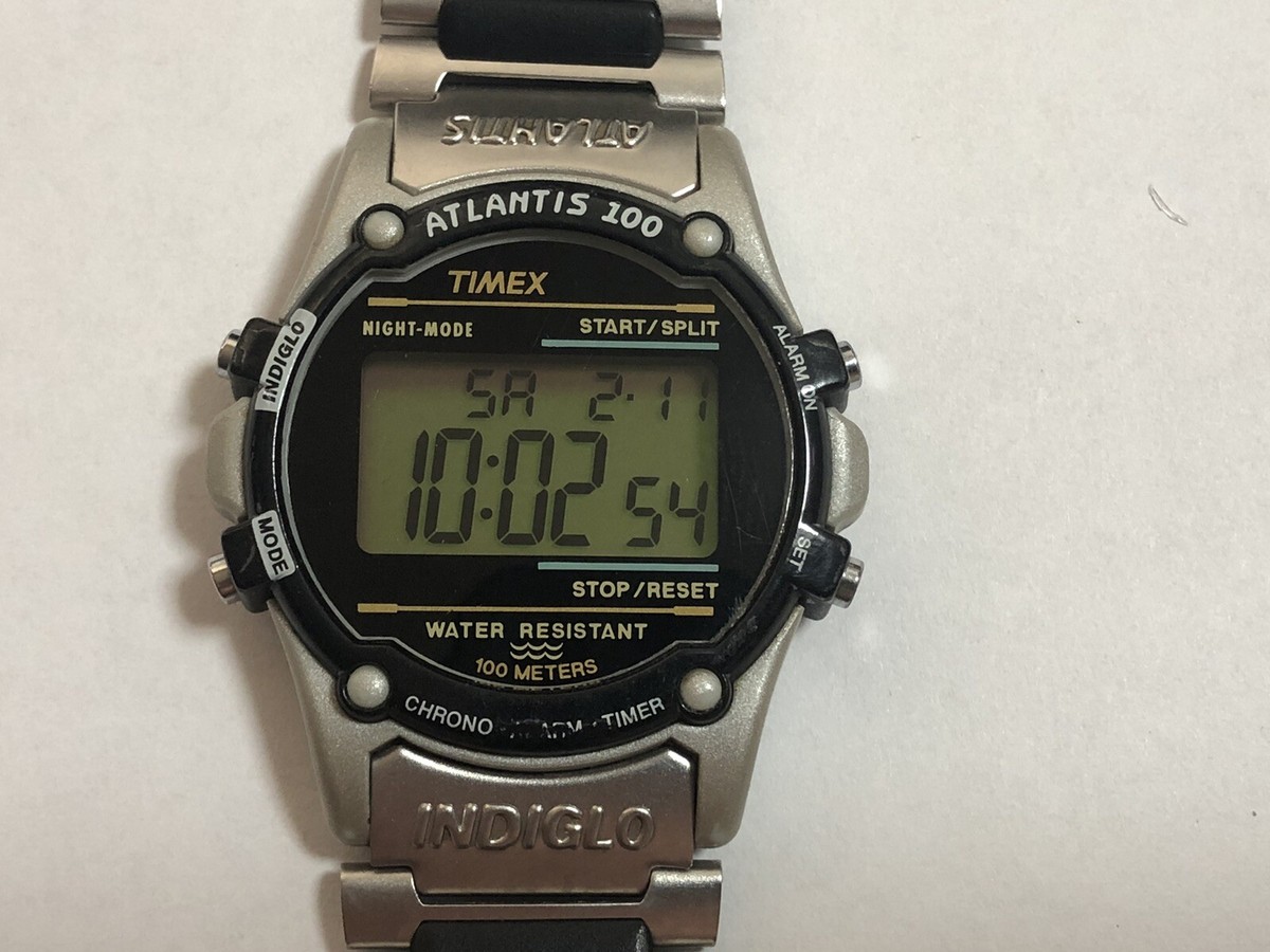 Vintage Timex Atlantis 100 Digital Indiglo Watch