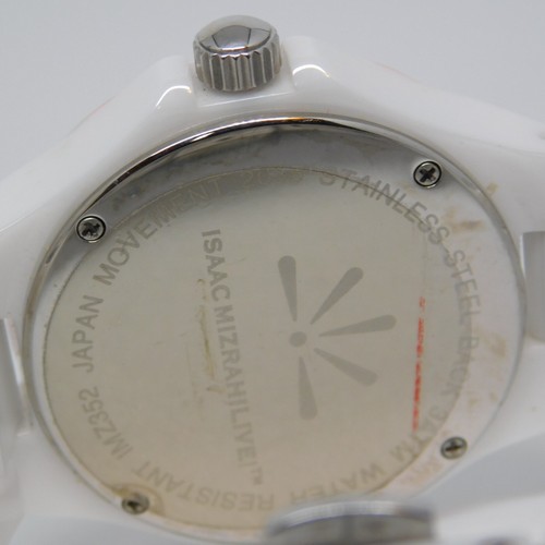ISAAC MIZRAHI LIVE! IMZ352 Ceramic Quartz Women's Watch Sz. 6 1/4" New Battery - Picture 6 of 10