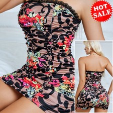 Women's Sexy Mini Tube Dress Short Strapless Bodycon Party Club Night Outfit