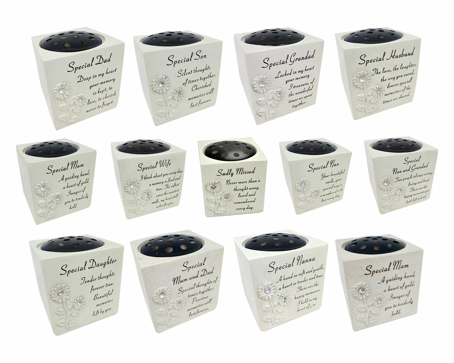 Memorial Graveside Pot Verse Flowers Diamante Rose Grave Pot Vase Special Missed
Opens in a new wind