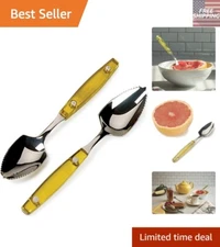Stainless Steel Grapefruit Spoon Set - Dishwasher Safe & Comfortable Grip