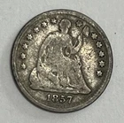 Collectible 1857 Seated Liberty Silver Half Dime Very Good Condition