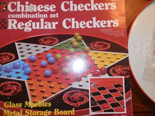 Vintage Ohio Art Chinese & Regular Checkers Dragons Original Box w/ Pieces