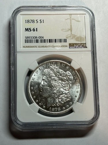 New Listing1878-S Morgan Silver Dollar NGC MS61 Flashy Coin Great Strike