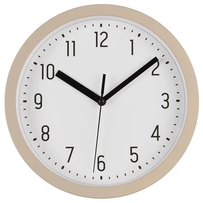 Vintage Wanduhr Sand Beige 20cm Rund Küchenuhr Bürouhr Nostalgie Retro Modern - Bild 1 von 4