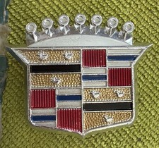 1963-73 Cadillac Crest With Clips 10661 New Old Stock 1963-73 Cadillac Crest With Clips 10661 New Old Stock