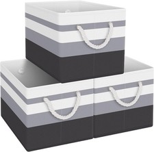 Storage Bins 3-Pack, Foldable Storage Baskets for Organizing Toys, Books,