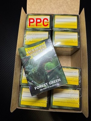 Dragon Shield Forest Green Matte Display - 10 Boxes Of 100 Protective Sleeves