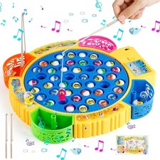 45-tlg Angelspiel Set Elektrisch Fischfang Spielzeug Kinder Musik Wasserspiel