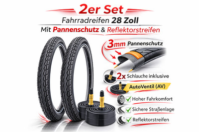 2x 28 Zoll Fahrradreifen 47-622 28x1.75 700x45C mit Pannenschutz Reflektor AV