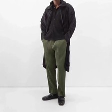Miyake Pleated Men s Pants Loose Fit Wide Leg Straight Trousers Summer Men Cloth