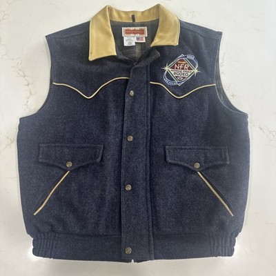 Gold Coast 2004 NFR National Finals Rodeo Las Vegas Vest XL Blue Full Zip Wool