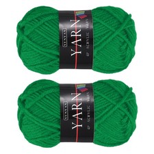 2PCS Crocheting Yarn, Dark Green 4Ply Acrylic Yarn 50g, 110Yards