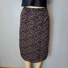 Vtg Midi Skirt Size Small Fairy Grunge Y2K Dark Romantic Floral Gypsy 90s Whimsi