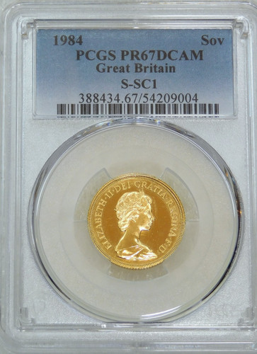 1984 Great Britain Gold Sovereign PCGS PR67DCAM Deep Cameo Proof New Holder Q284