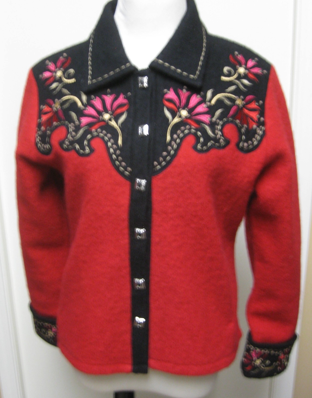 CARSON Button Red Jacket Size M/M - image 1