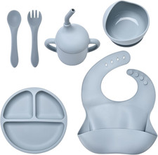 Baby Silicone Feeding Set, Baby Weaning Set, Baby Essentials, Includes Baby Spoo