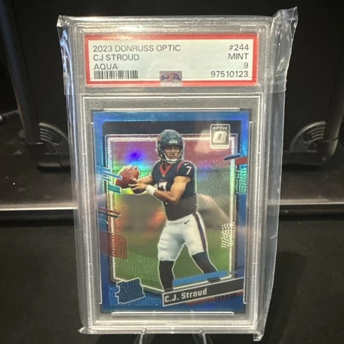 2023 Donruss Optic Football C.J. Stroud #244 Rookie Aqua /299 PSA 9