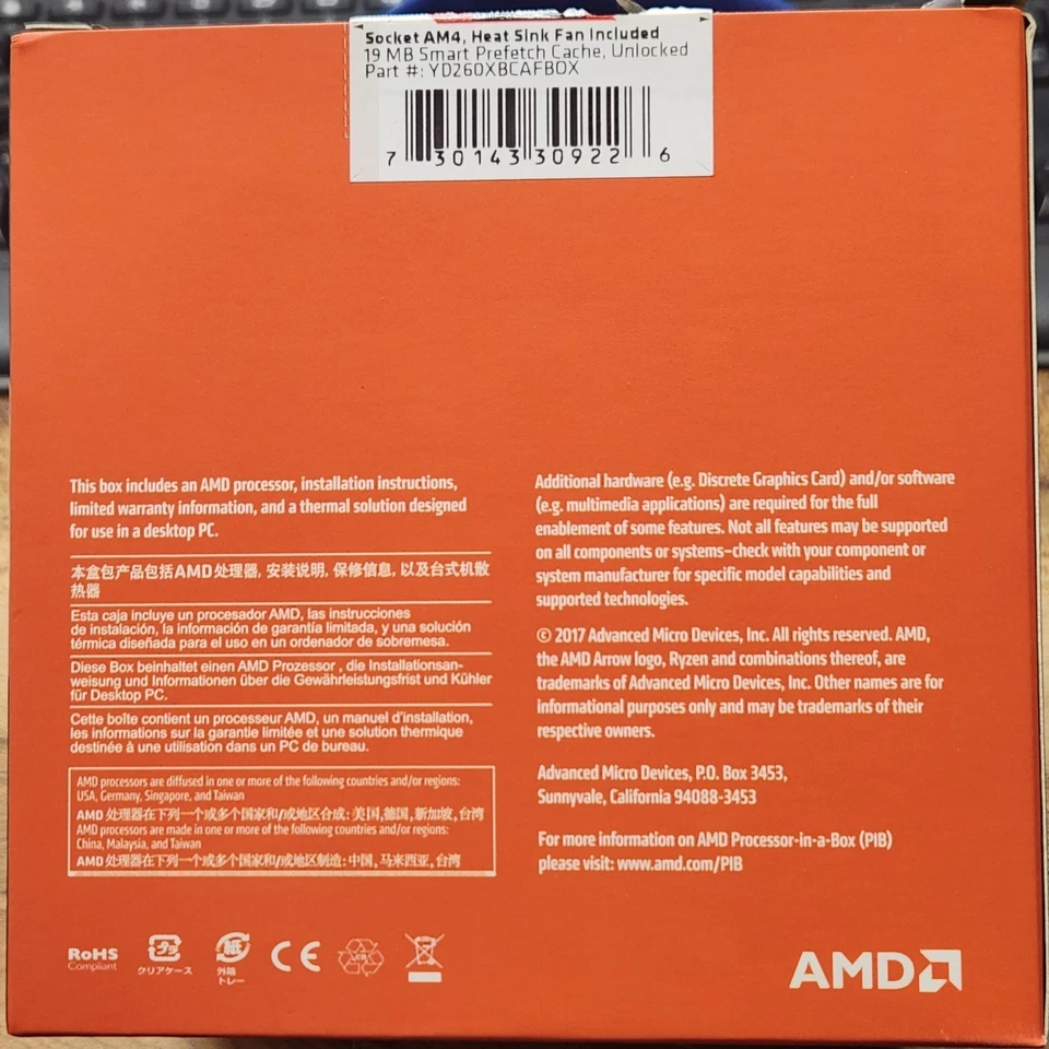 AMD Ryzen 5 2600X 6-Core 12 Thread Desktop Processor Socket AM4 with Cooler - Image 4 of 4