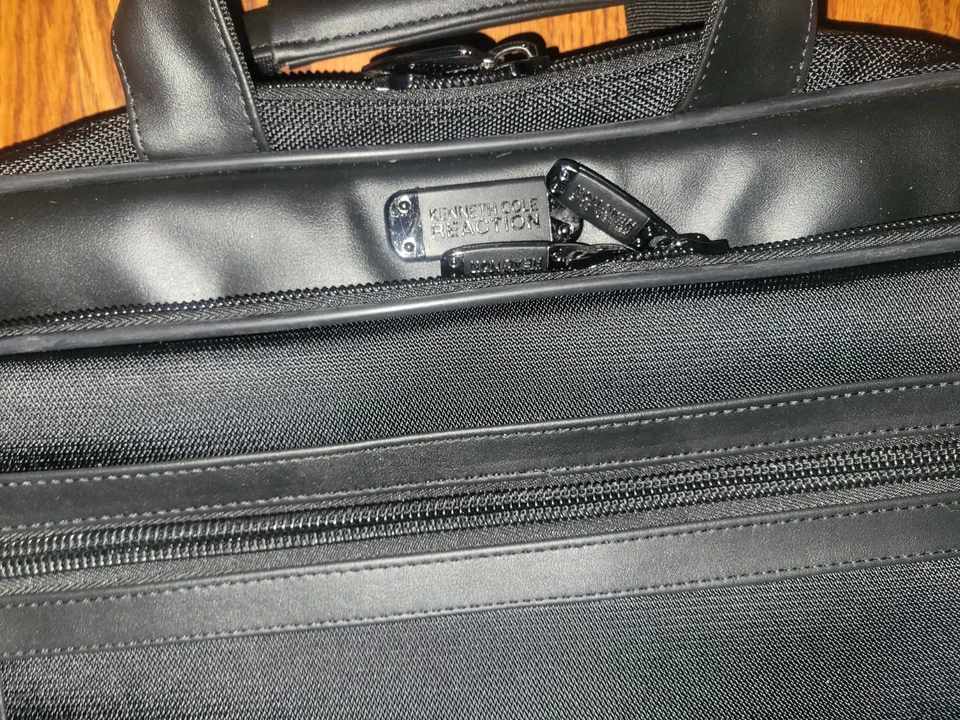 NEW Kenneth Cole Reaction Large R-Tech Black Laptop Bag Multiple Pockets Zip - Image 2 of 4