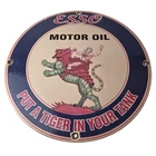 Vintage Esso Gasoline Sign - He-Man Action Figure Toys Porcelain Gas Sign