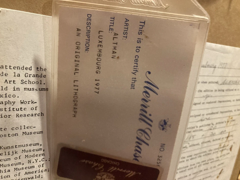 Prueba de artista certificado Harold Altman Luxemburgo 1977 Foto 4 de 4