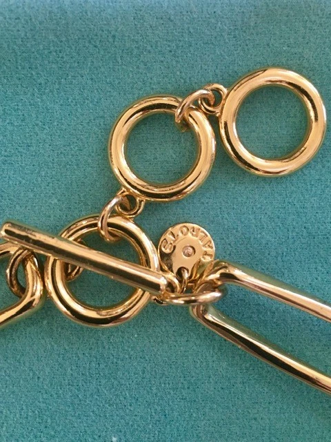 Talbots Gold Tone 20" L Modern Link Necklace, Adjustable w/ Circle & Bar Closure - Image 3 of 3