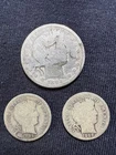 Barber Quarter and Dime Coin Lot. Quarter: 1894-D, Dimes: 1905-S, 1908-D