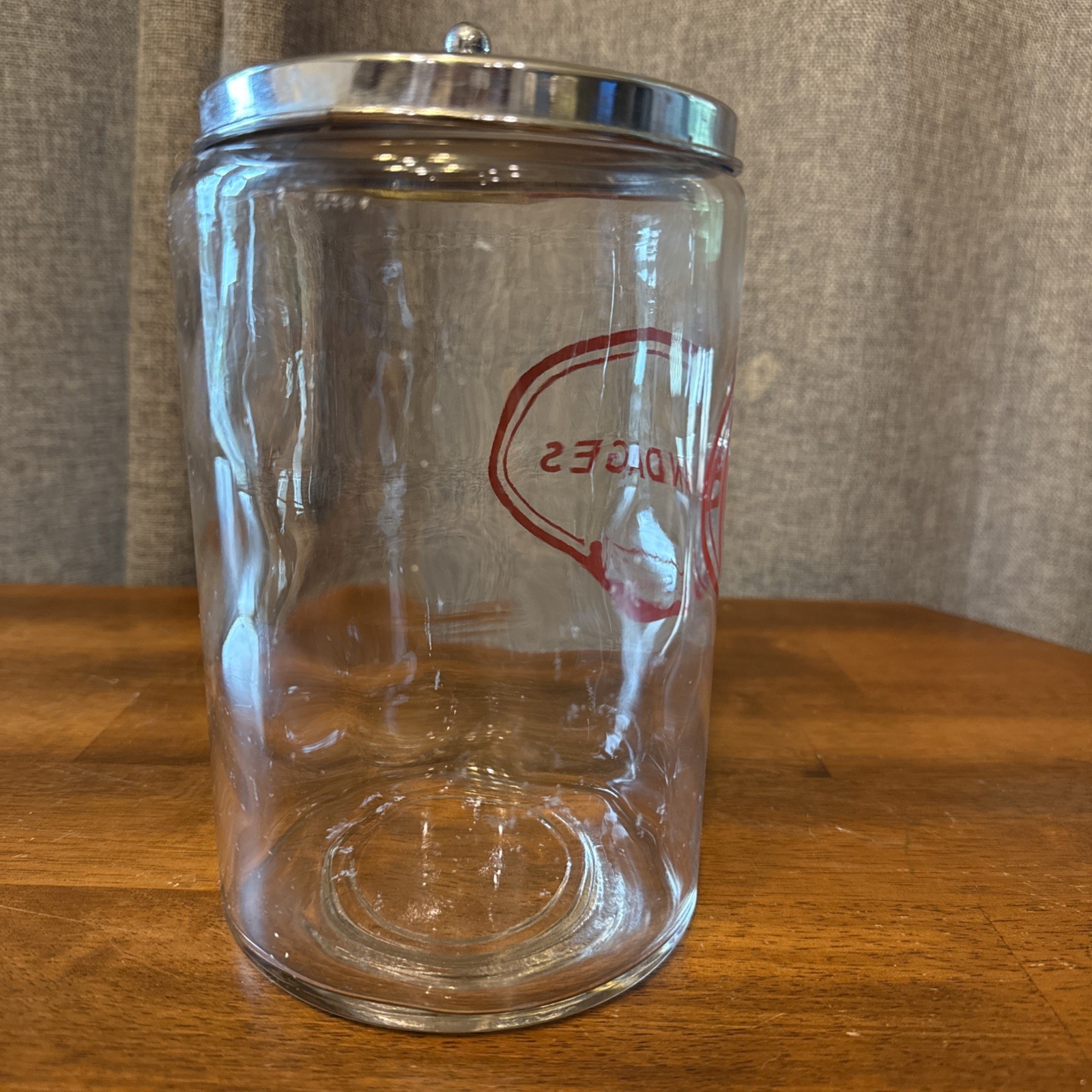 2 Glass “MERCO” Apothecary Jars VINTAGE containers Doctor Medical Office SS tops